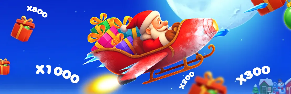 Interface festive du jeu Avia Masters slot avec des éléments de Noël